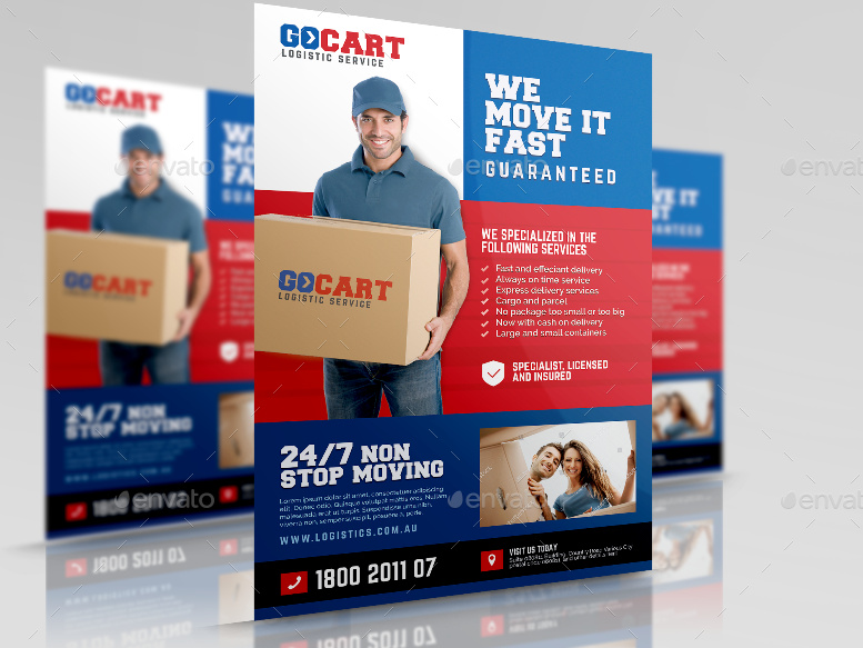 Delivery Cargo Courier Promotional Flyer Print Templates Graphicriver